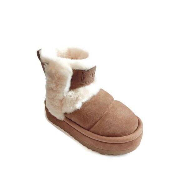 UGG Classic Chillapeak Suede Platform Boots Womens Size 7 Chestnut #1144046 - Picture 1 of 8